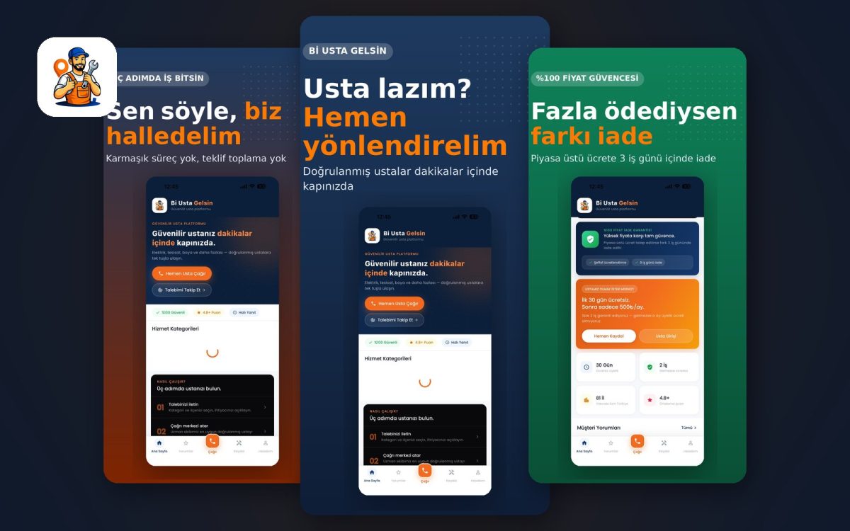 Bi Usta Gelsin Mobil Uygulaması